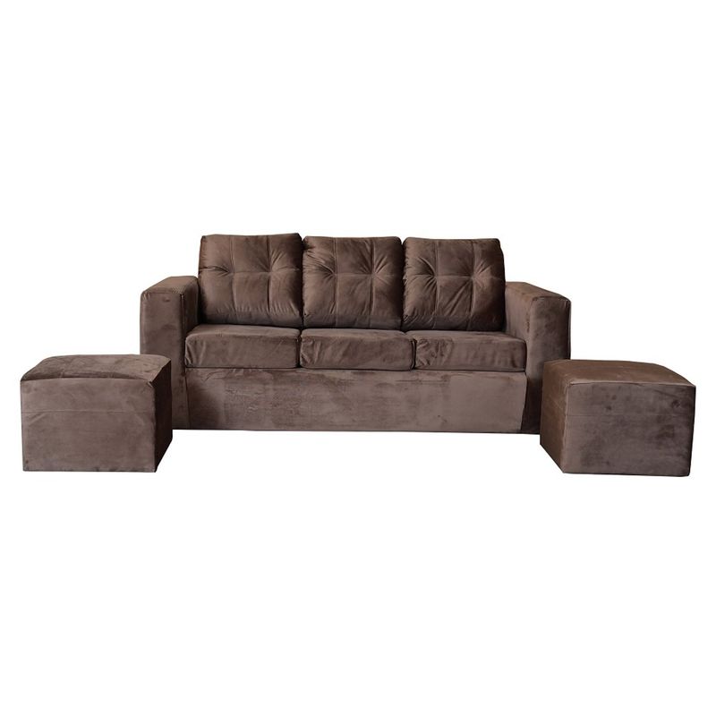 JDO & DESIGN - Sofá 3 Cuerpos Nize 2 Pouf Felpa Jdo & Design