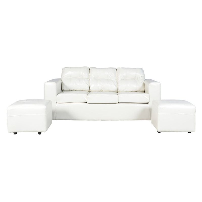 JDO & DESIGN - Sofá 3 Cuerpos Nize 2 Pouf Pu Jdo & Design