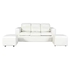 JDO & DESIGN - Sofá 3 Cuerpos Nize 2 Pouf Pu