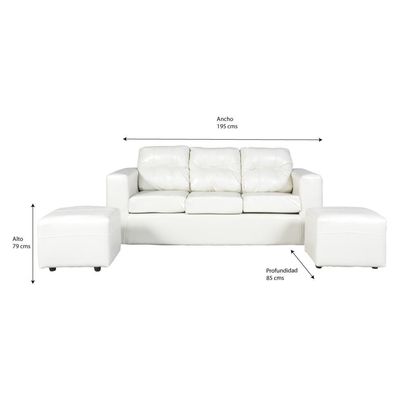 Imagen 2 del producto Sofá 3 Cuerpos Nize 2 Pouf Pu