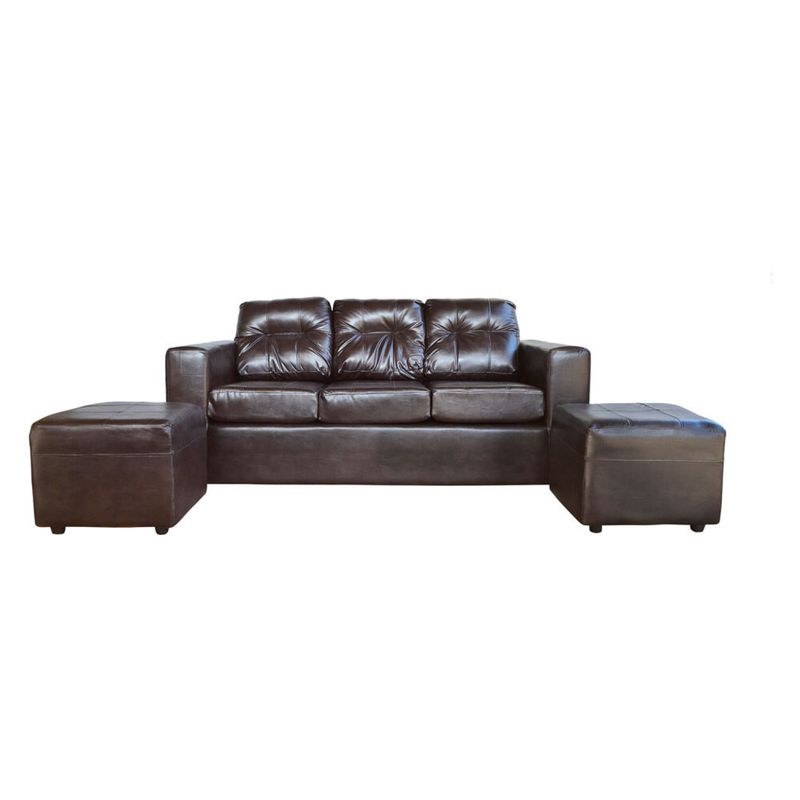 JDO & DESIGN - Sofá 3 Cuerpos Nize 2 Pouf Pu Jdo & Design