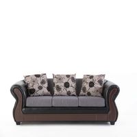 Sofá 3 Cuerpos Rapsodia Pu Negro Mica