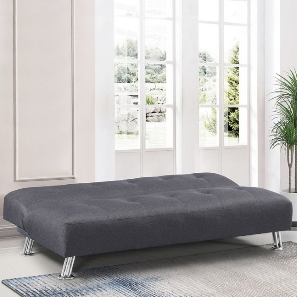 IDETEX - Sofá Futón Tela Mandy Gris Idetex