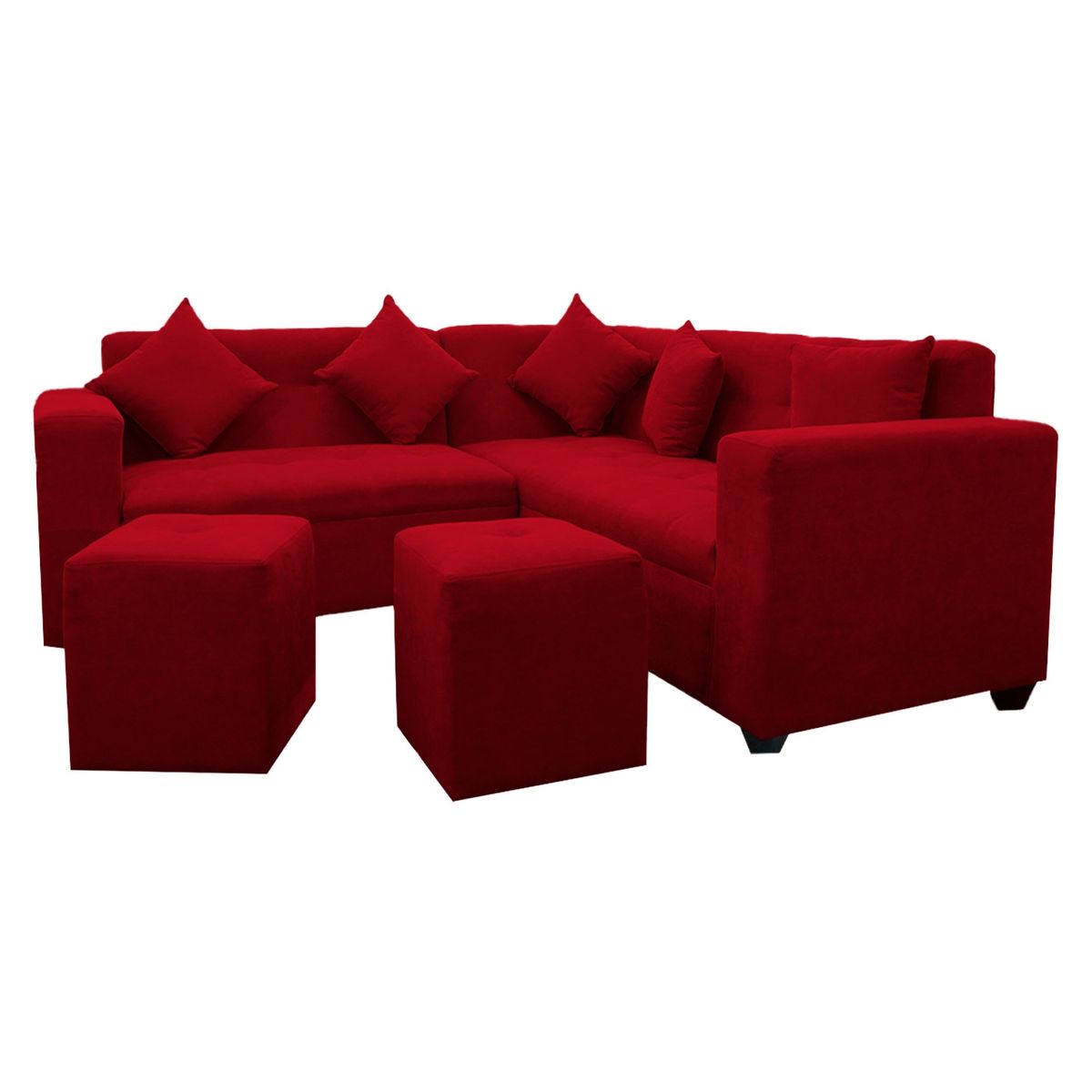 DECO CLASS - Sofá Seccional Paris + 2 Pouf Tela Deco Class