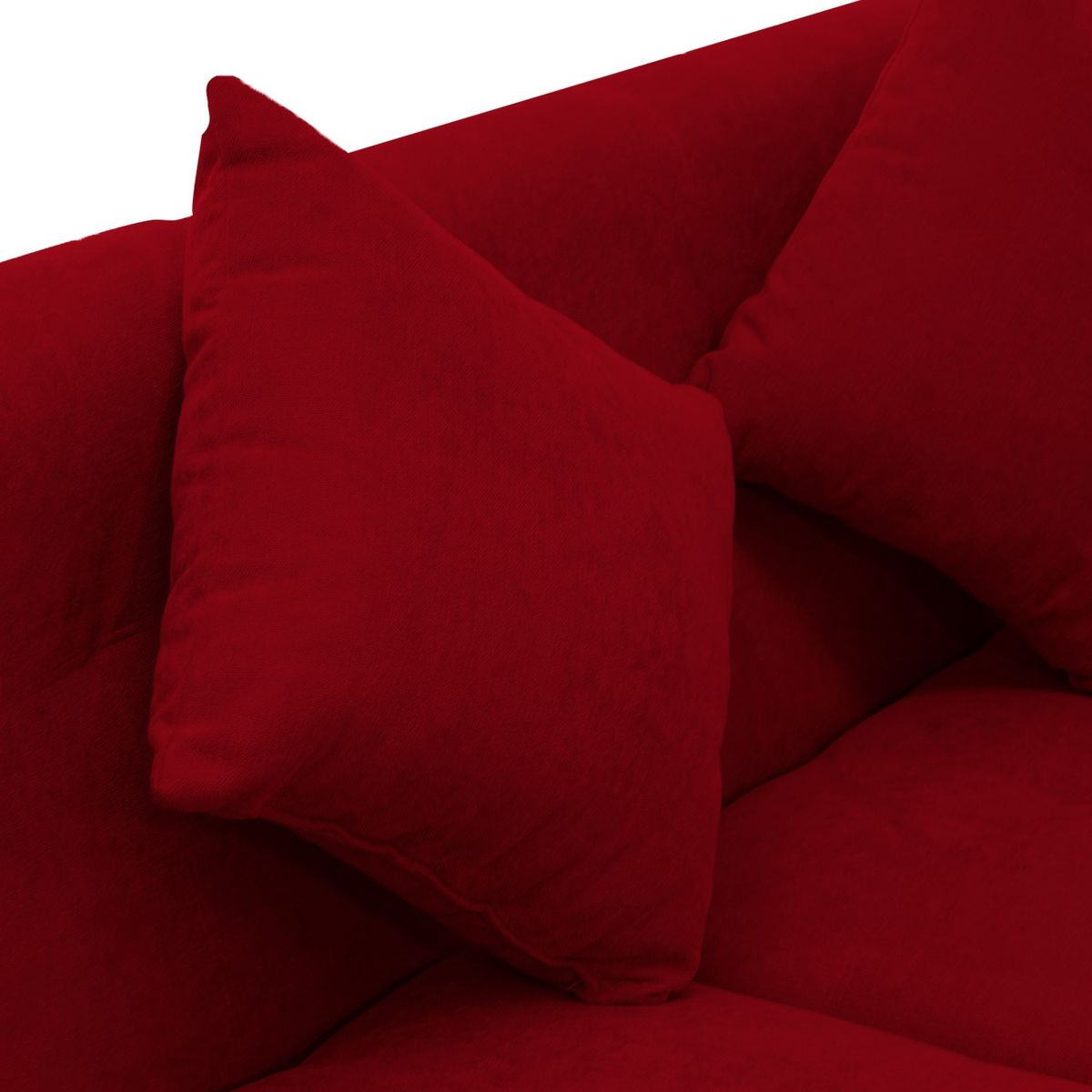 DECO CLASS - Sofá Seccional Paris + 2 Pouf Tela Deco Class