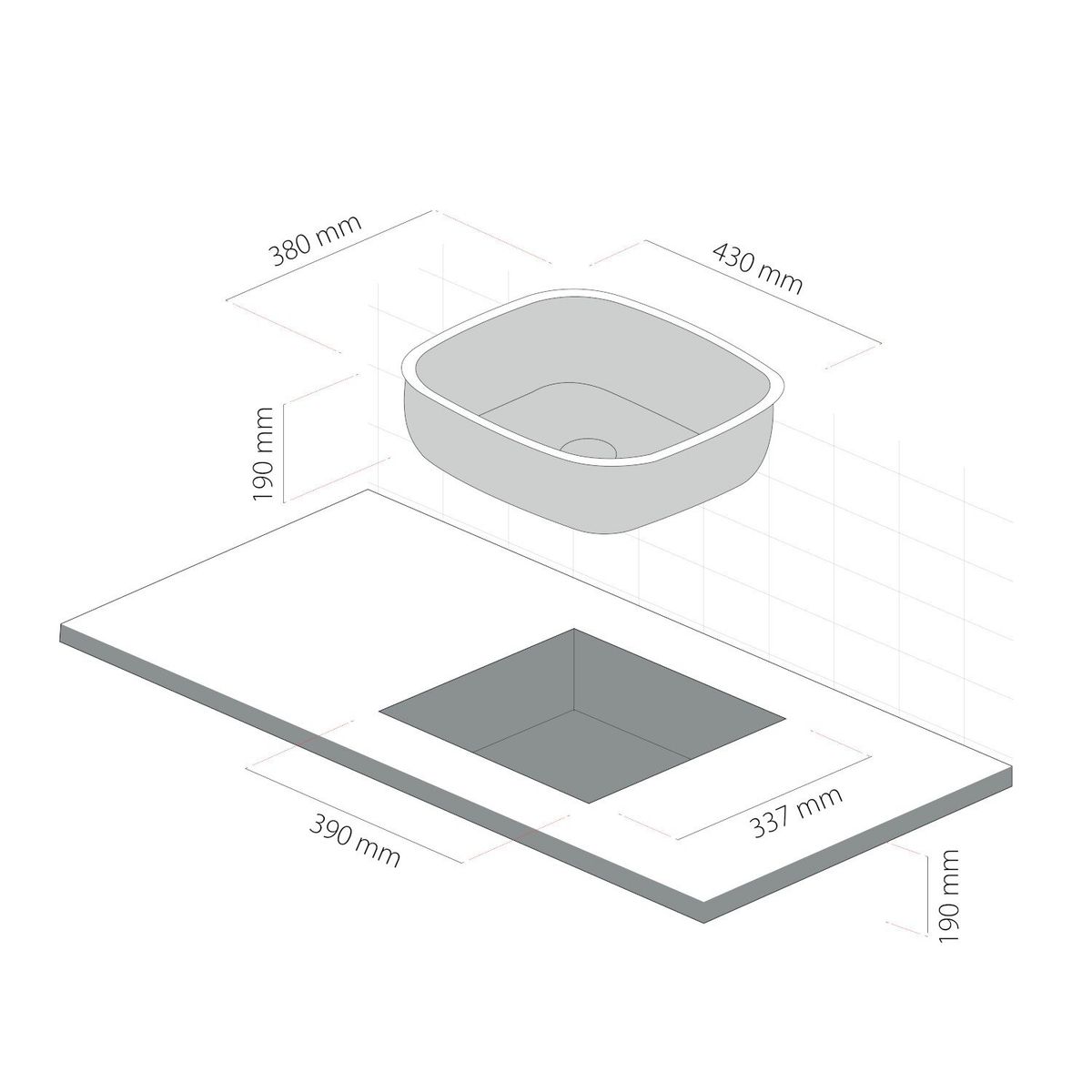 SPLENDID - Lavaplatos Bajo Cubierta 430x380 1 Cubeta Splendid