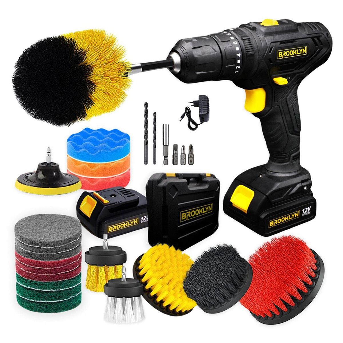 BROOKLYN - Taladro Percutor Inalambrico Brooklyn 20 Cepillos