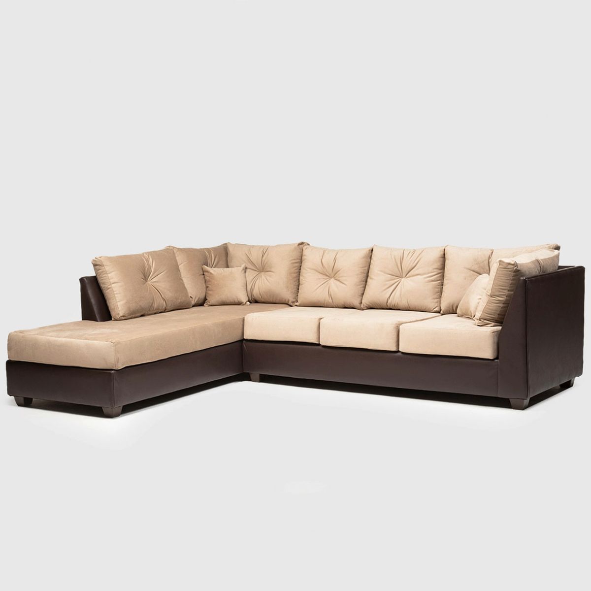 SANENZZO - Sofá Seccional Santinno Pu Velvet Sanenzzo