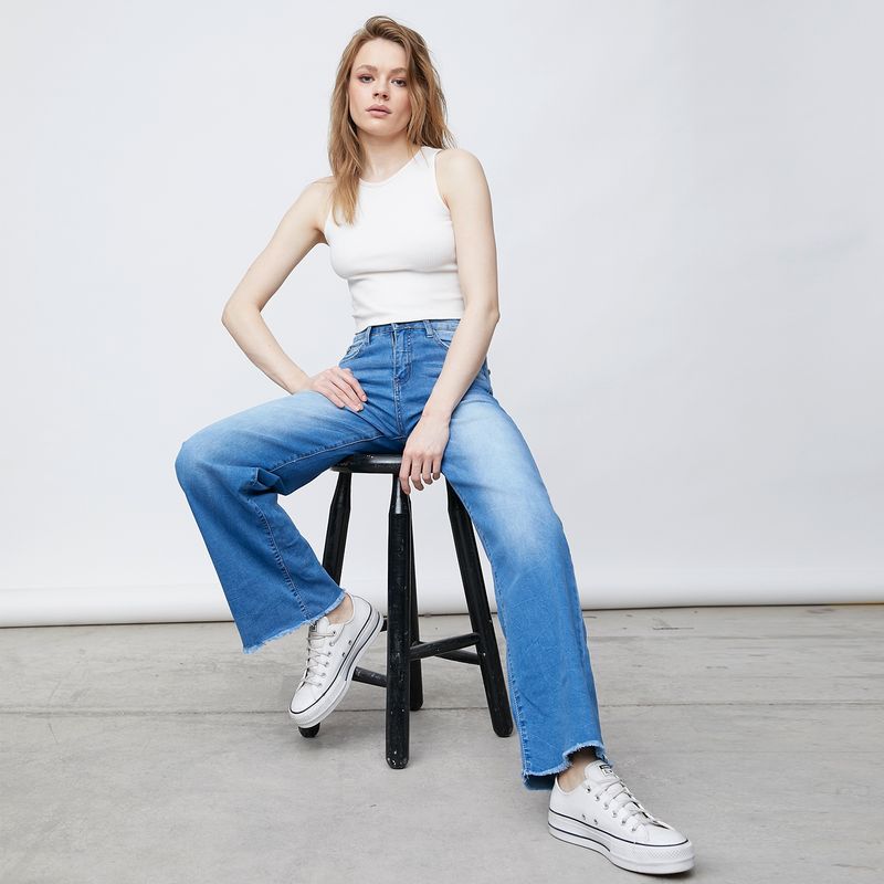 ELLUS - Ellus Jeans Wide Leg Tiro Alto Mujer