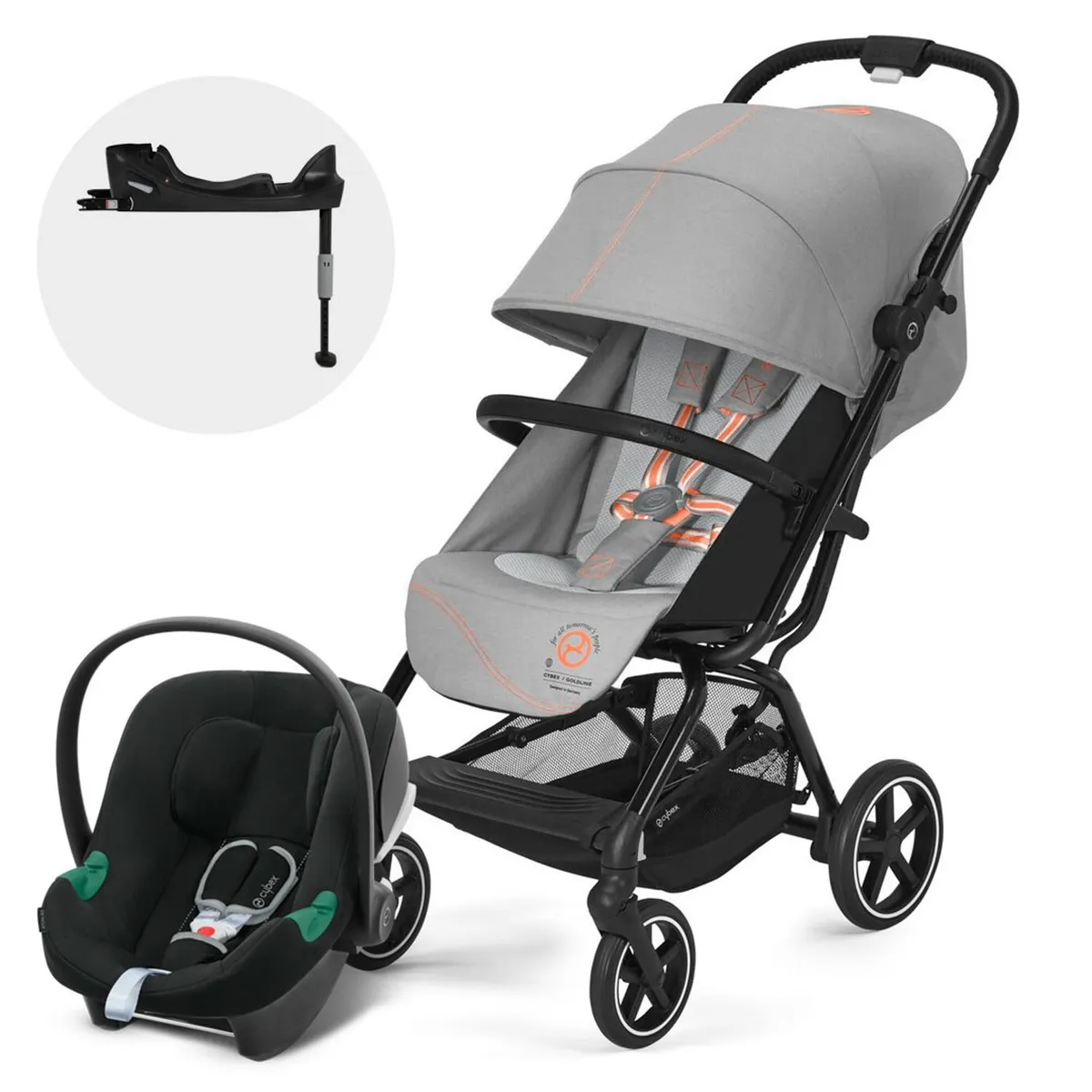 CYBEX - Coche Travel System Eezy S Pl Blk Grey Aton B2 Cybex