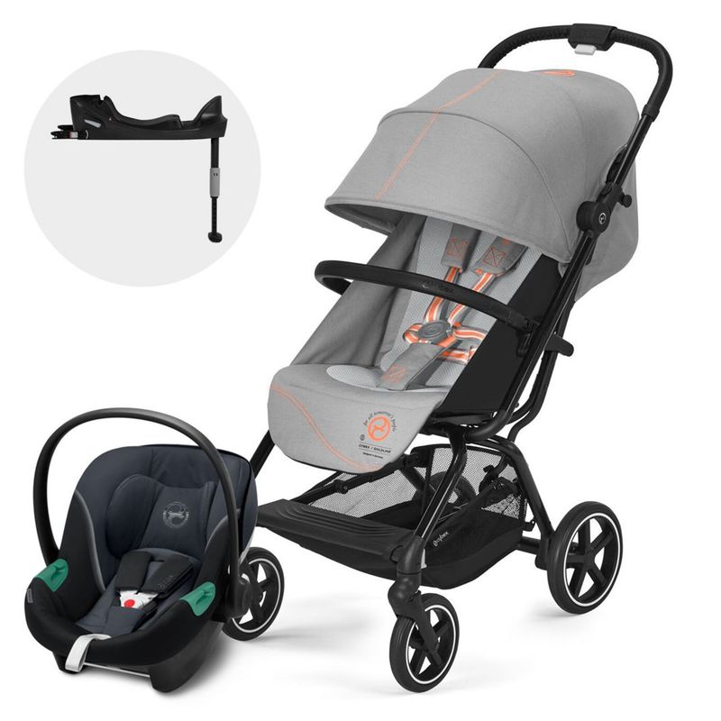 CYBEX - Coche Travel System Eezy S Pl Blk Grey Aton S2 Cybex