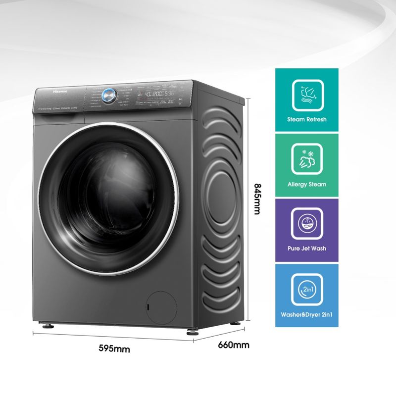 HISENSE - Lavadora Hisense-Secadora Hisense WDQR1214 12/8 KG