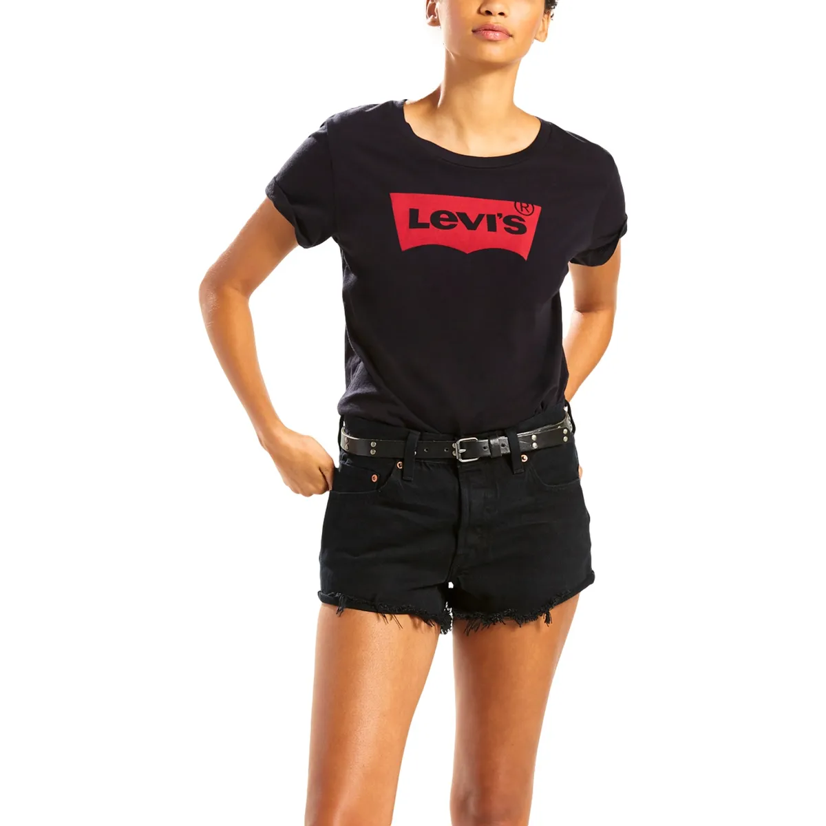 LEVIS - Polera Mujer Manga Corta Regular Fit Negro Levis