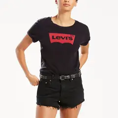 LEVIS - Polera Mujer Manga Corta Regular Fit Negro