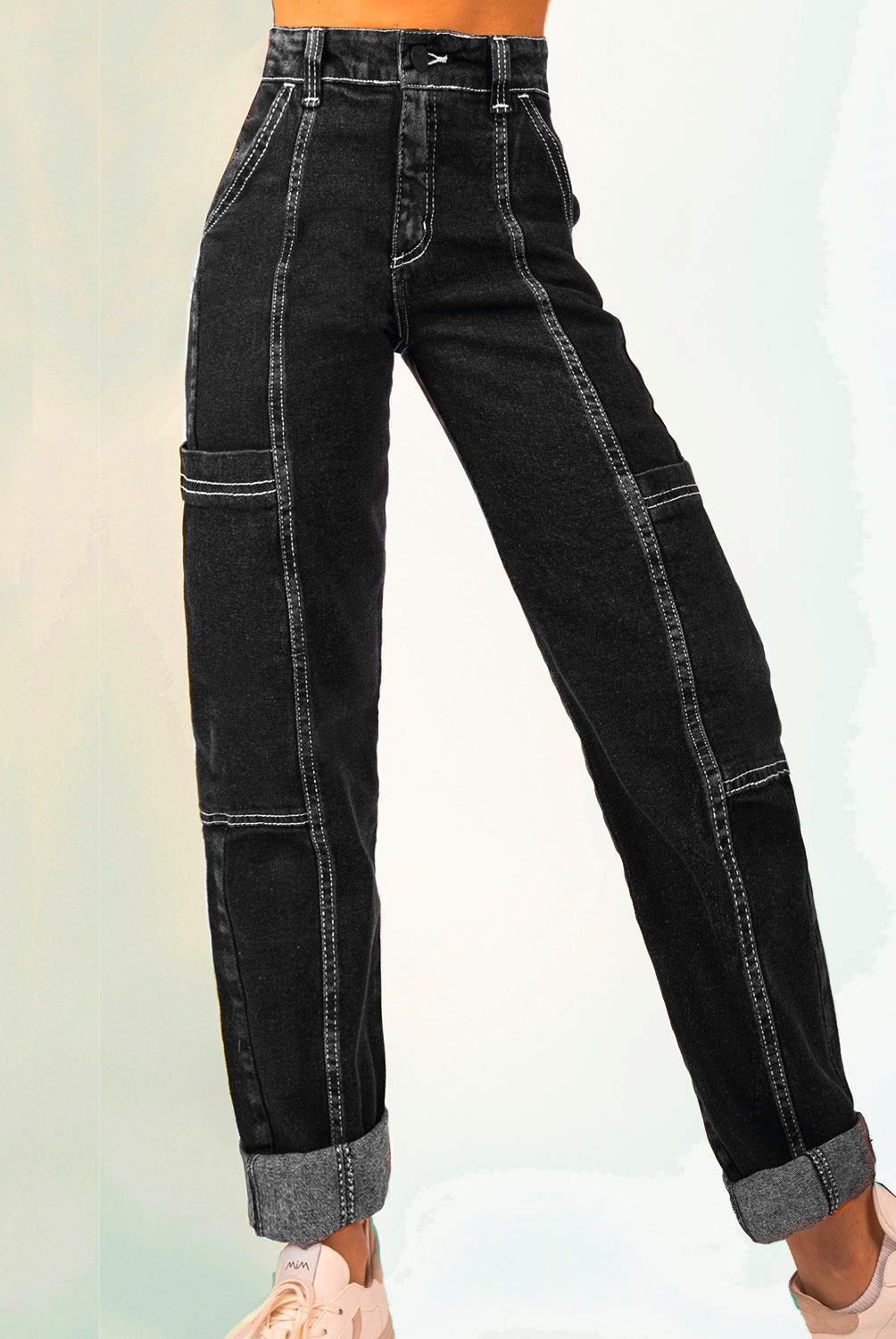 RAINDOOR - Raindoor Jeans Straight Tiro Alto Mujer
