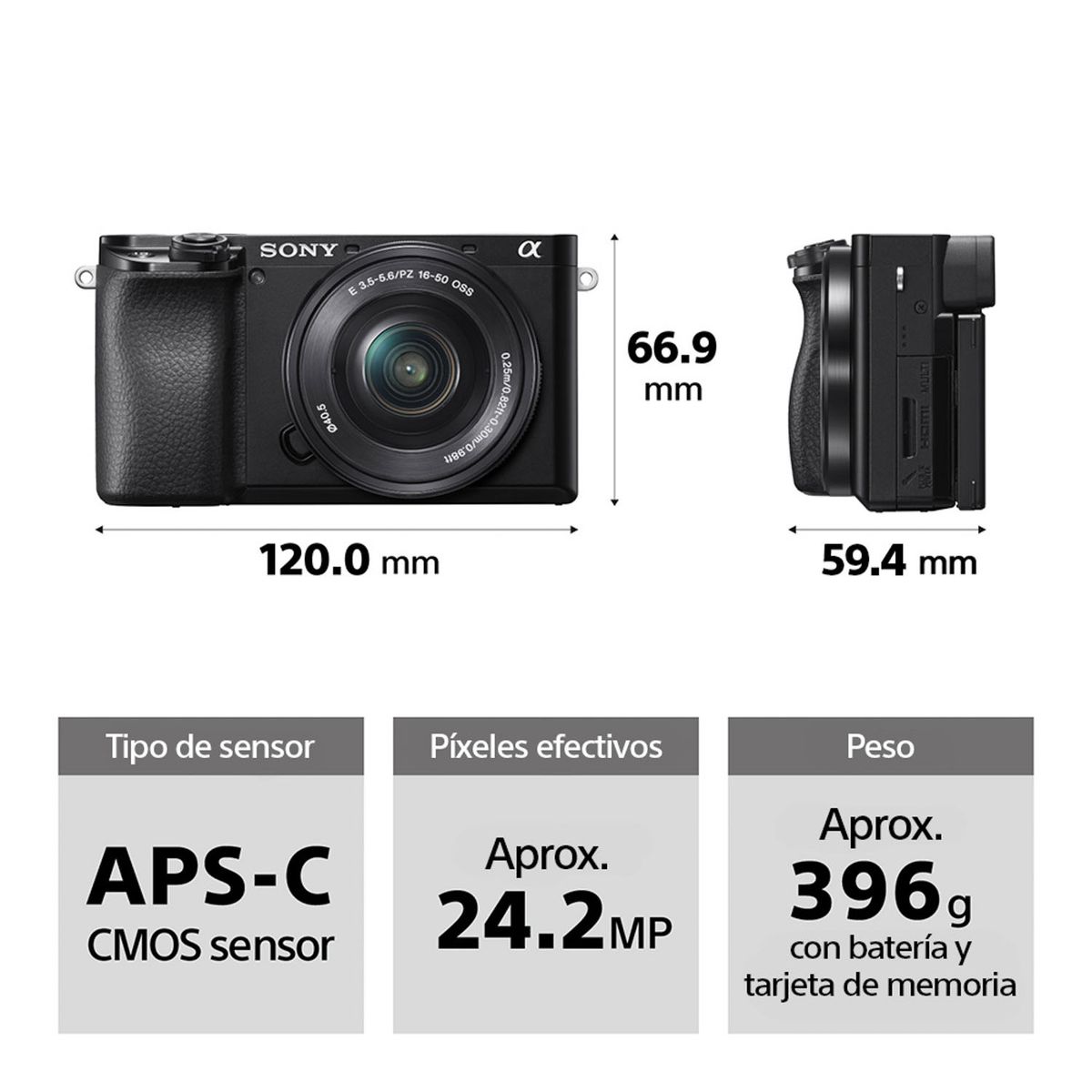 SONY - Cámara SONY ILCE-6100L/B - IPX0