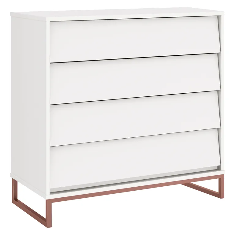 KIDSCOOL Cómoda Noah Design Blanco Base Cobre
