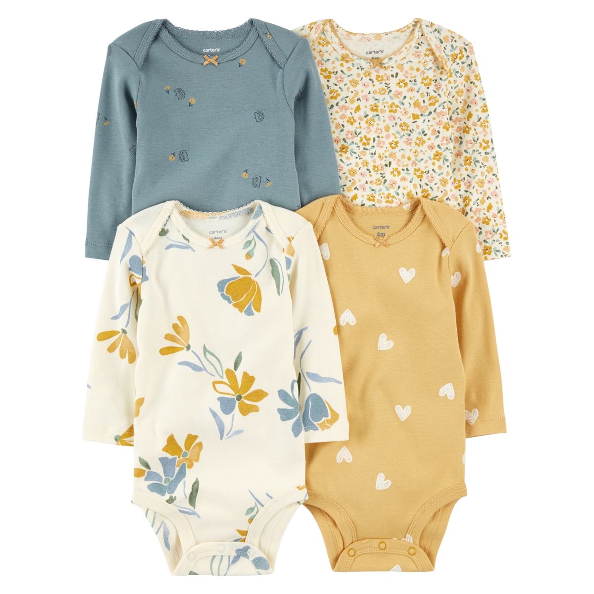 CARTER'S - Pack De Bodys 4 Unidades Bebe Niña Carter´s