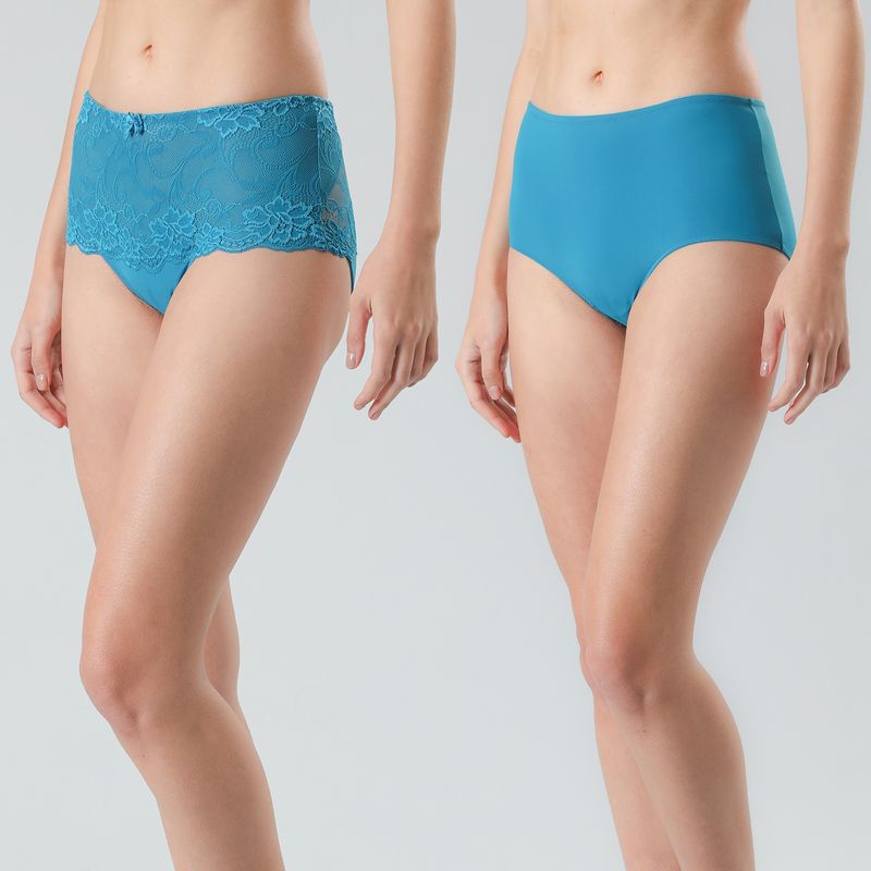 FLORES - Pack De 2 Calzones Blonda Y Microfibra Mujer Flores