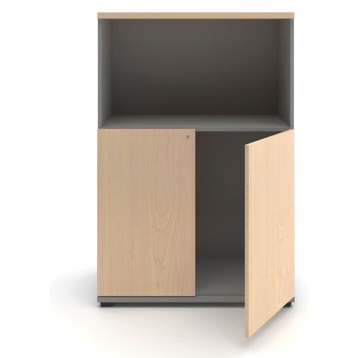 FORM OFFICE - Gabinete Med 2 Puertas Lib 80X40X120 Natural/Gris Form Office