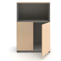 FORM OFFICE - Gabinete Med 2 Puertas Lib 80X40X120 Natural/Gris