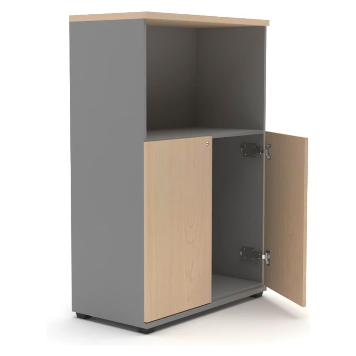 FORM OFFICE - Gabinete Med 2 Puertas Lib 80X40X120 Natural/Gris Form Office
