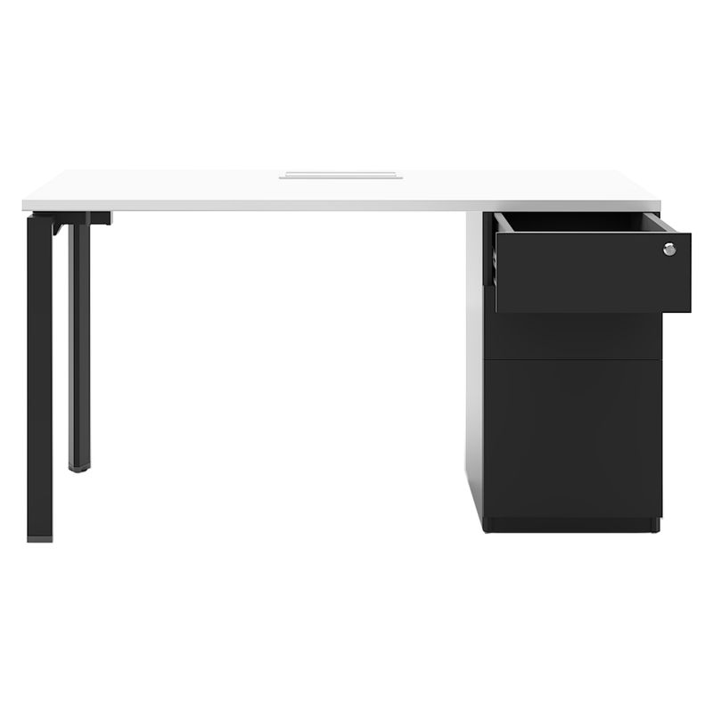 FORM OFFICE - Escritorio Neo C/P 140X60 C/Caj Met Blanco/Negro Form Office