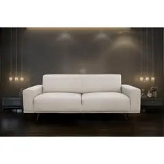 DECOCASA - Sofá 2040 3 Cuerpos Gris 100% Cuero