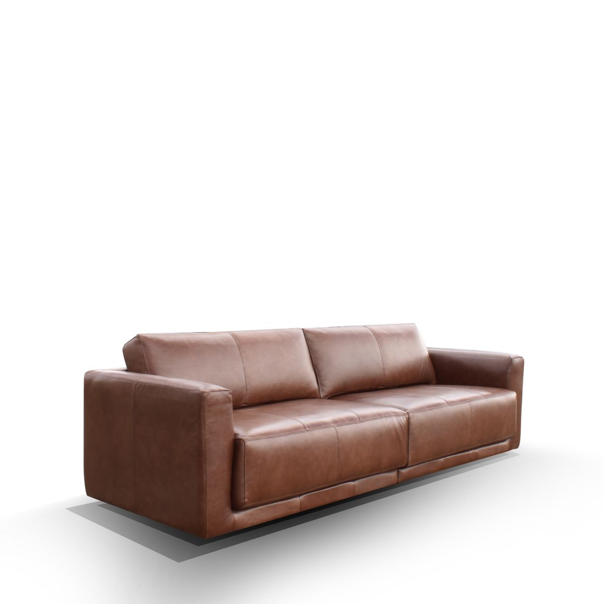 DECOCASA - Sofá 2 Cuerpos 3045 Chocolate 100% Cuero Decocasa