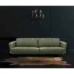 DECOCASA - Sofá 3064 2 Cuerpos Green 100% Cuero