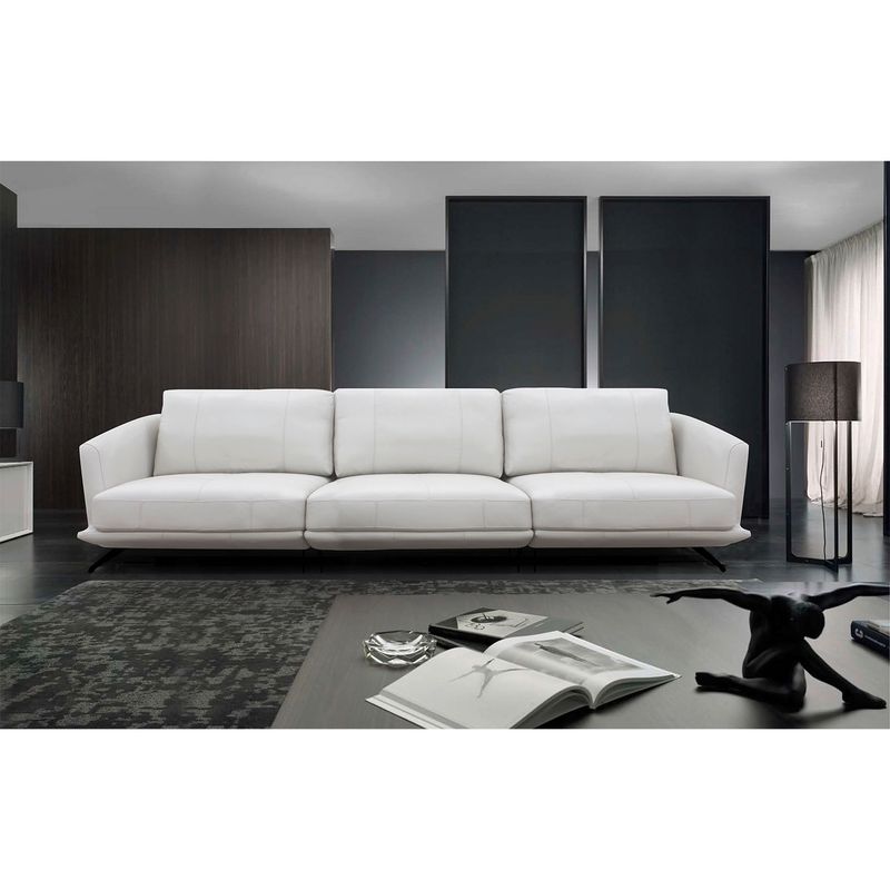 DECOCASA - Sofá 3064 3 Cuerpos Off White 100% Cuero Decocasa