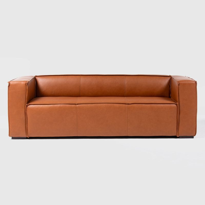 DECOCASA - Sofá 2039 Camel 100% Cuero Decocasa