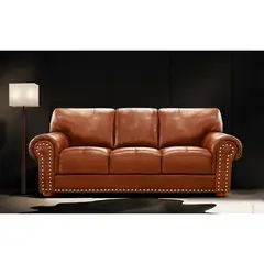DECOCASA - Sofá 2035 Camel 100% Cuero
