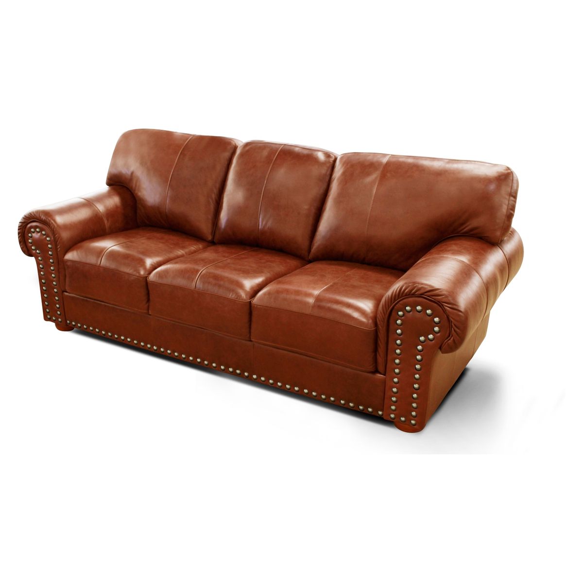 DECOCASA - Sofá 2035 Camel 100% Cuero Decocasa