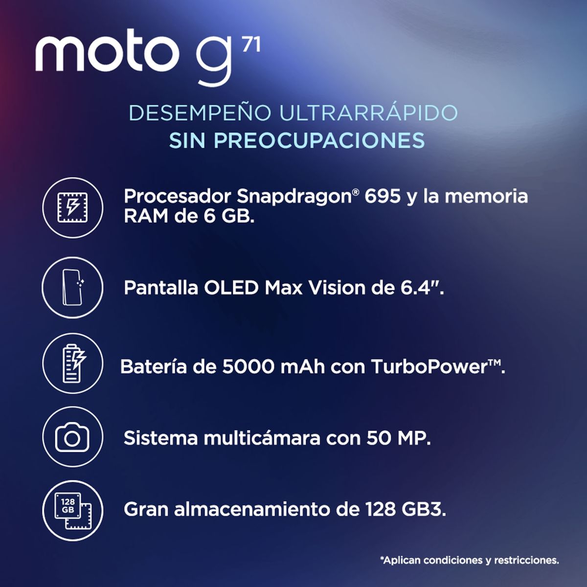 MOTOROLA - Celular Smartphone Motorola G71 5G 128 GB