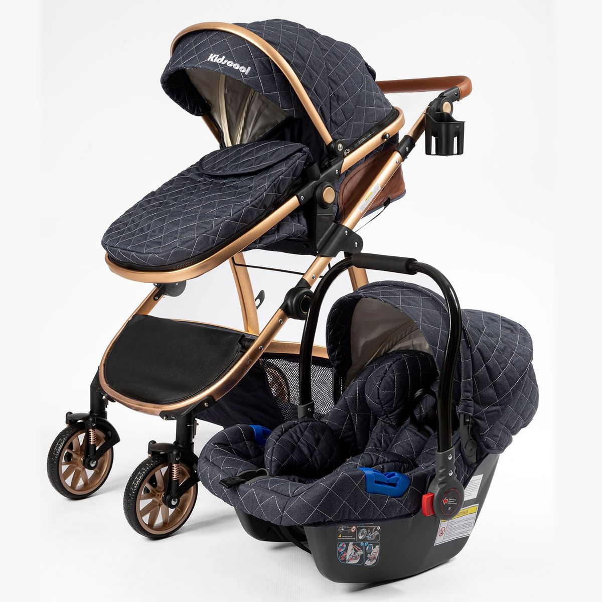 KIDSCOOL - Coche Travel Elegance 3 En 1 Azul Kidscool