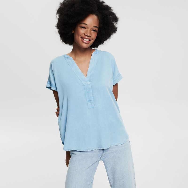 ESPRIT - Esprit Blusa Manga Corta Tencel Mujer