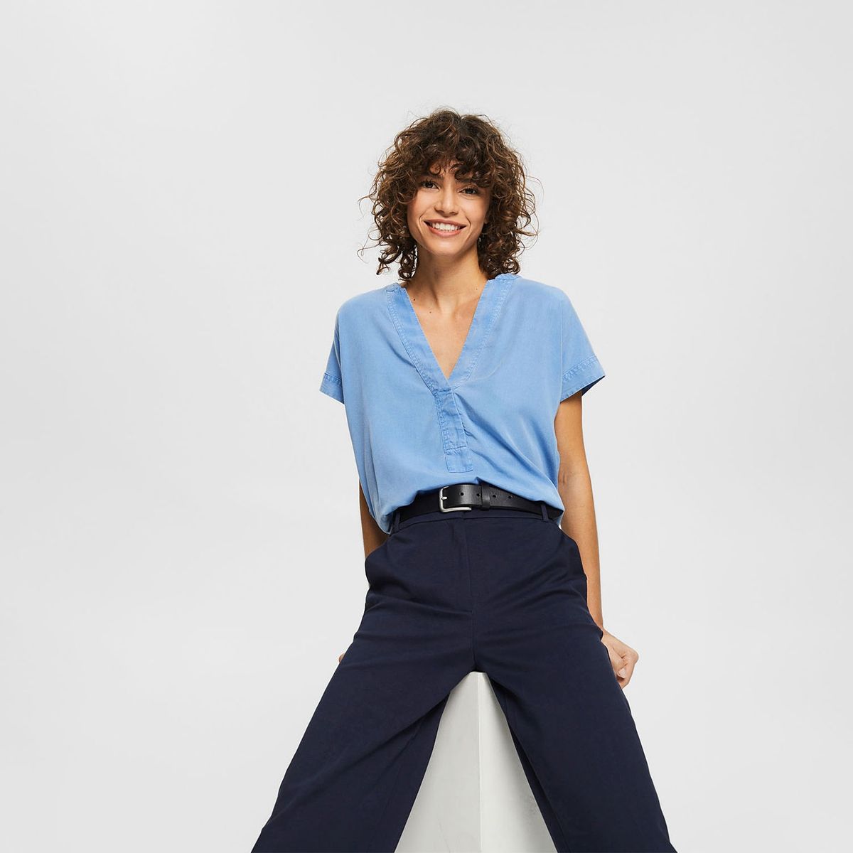 ESPRIT - Esprit Blusa Manga Corta Tencel Mujer