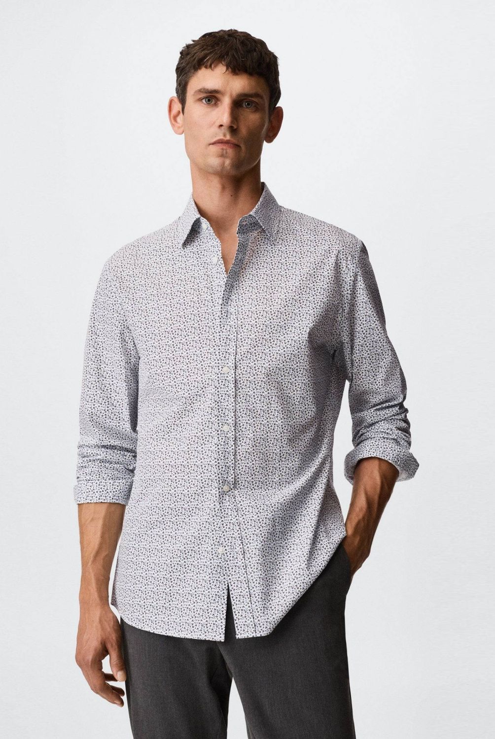 MANGO MAN - Camisa Slim-Fit Estampada Algodón Hombre Mango Man