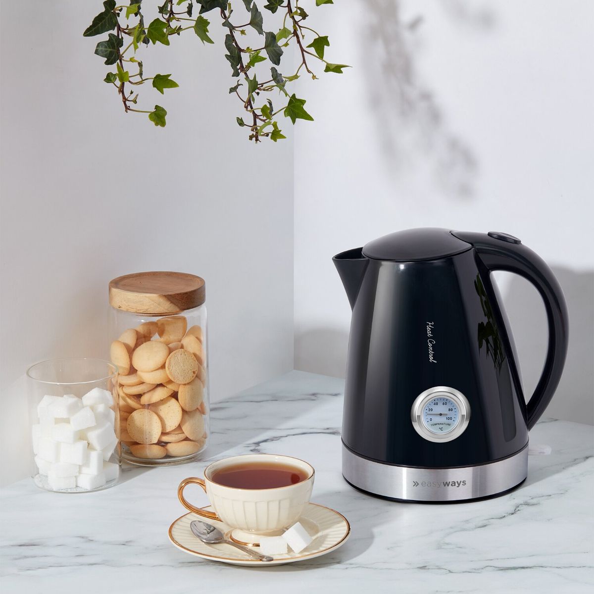 EASYWAYS - Hervidor Heat Control Negro 1.7 lt Easyways