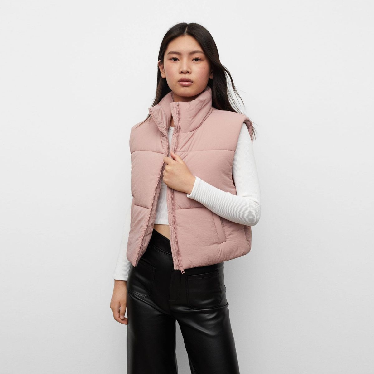 MANGO TEEN - Mango Teens Parka Sin Mangas Acolchada Textura Mujer