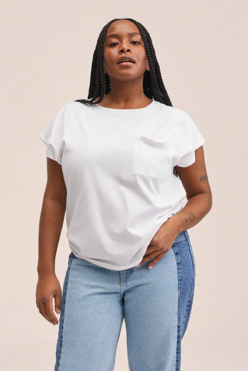 MANGO - Mango Polera 100% Algodón Mujer