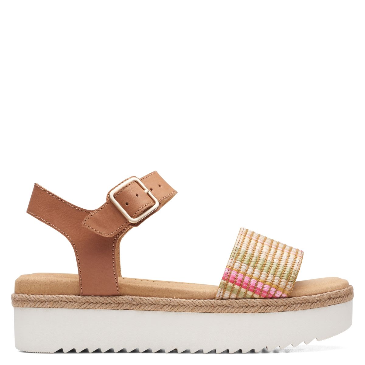 CLARKS - Sandalia Mujer Cuero Beige Clarks
