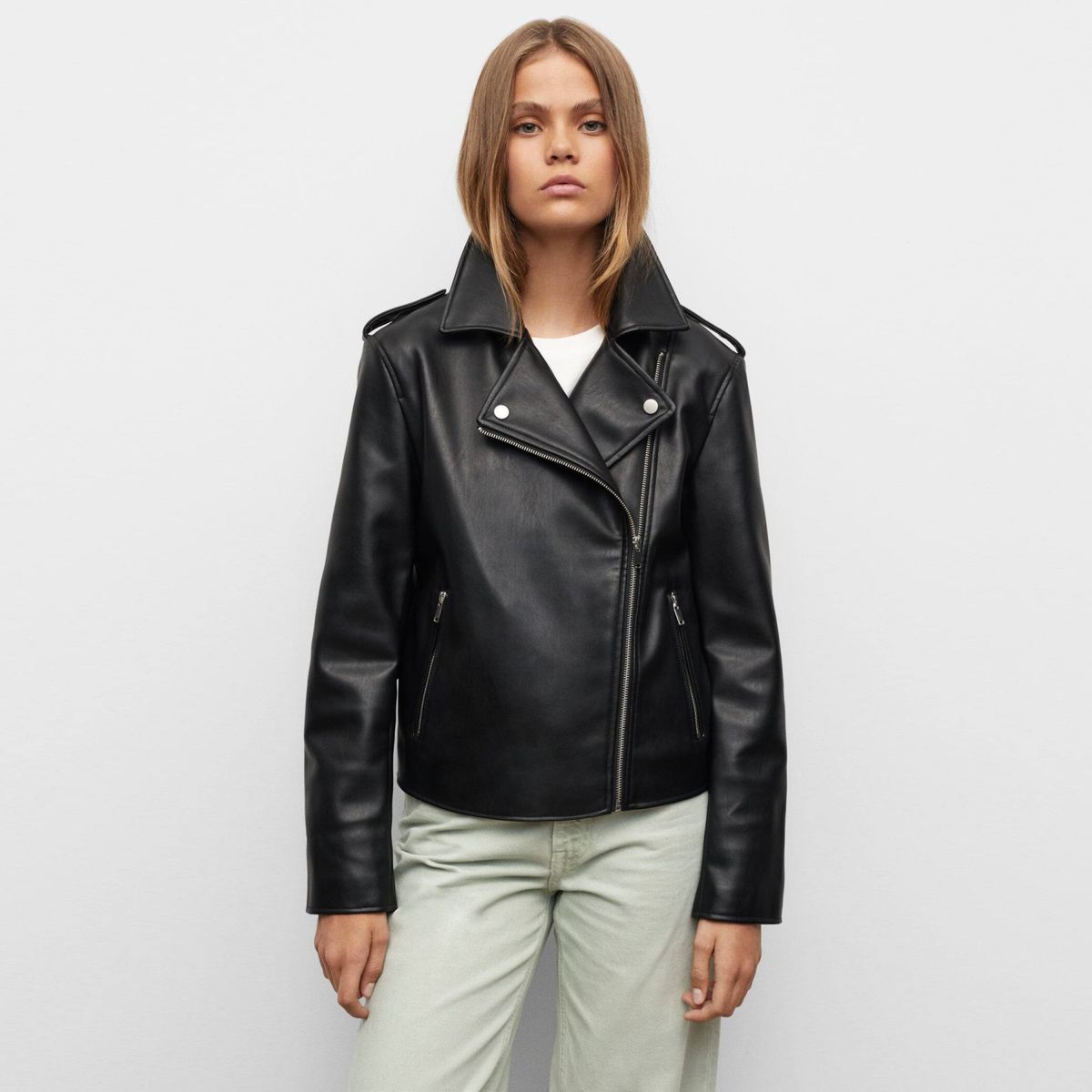 MANGO TEEN - Mango Teens Chaqueta Biker Efecto Piel Niña