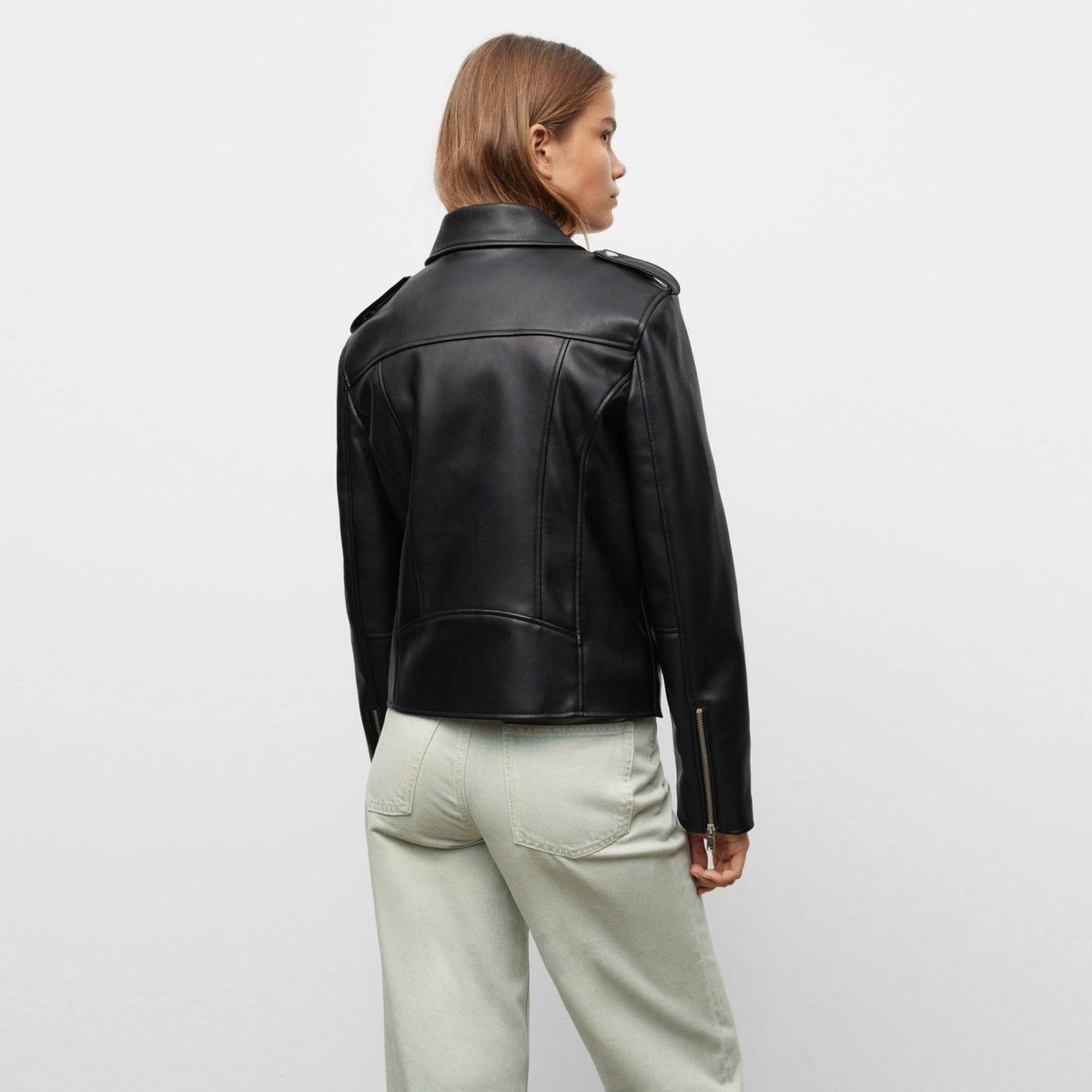 MANGO TEEN - Mango Teens Chaqueta Biker Efecto Piel Niña