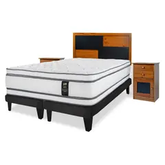 FLEX - Cama Europea Majesty 2 Plazas 150X200 Cm + Set Muebles Colonia