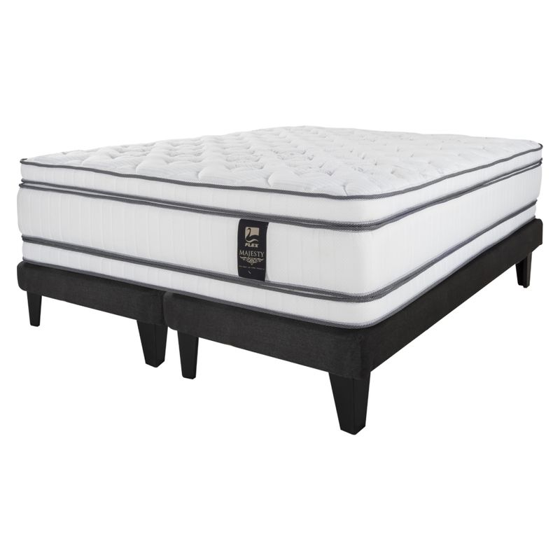 FLEX - Cama Europea Majesty Grafito King X 2.00Mt Base Dividida Flex