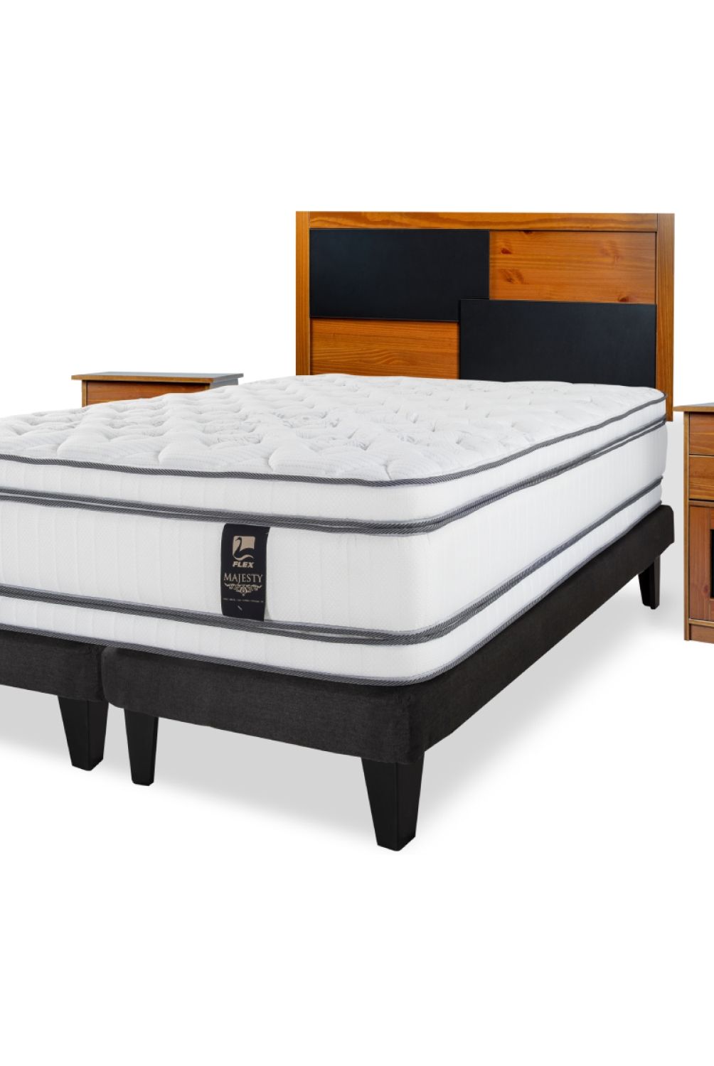 FLEX - Cama Europea Majesty King 180X200 Flex + Set Muebles Colonia