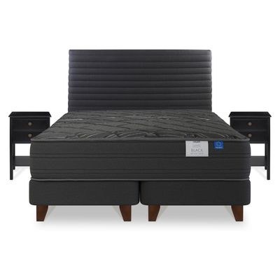 Imagen 2 del producto Cama Europea Black 2 Plazas Mueble + Respaldo
