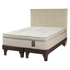 FLEX - Cama Europea Máximo Cobre 2 Plazas 150X200 + Respaldo Design Crudo